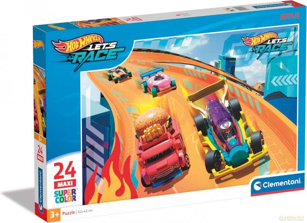 CLEMENTONI 24 el. Maxi Super Kolor Hot Wheels [PUZZLE]