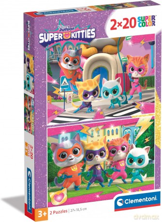CLEMENTONI 2x20 el. Super Kolor SuperKitties [PUZZLE]
