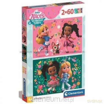 CLEMENTONI 2x60 el. Super Kolor Alice`s Wonderland Bakery [PUZZLE]
