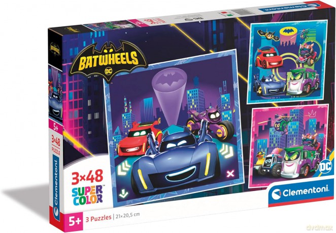 CLEMENTONI 3x48 Super Kolor Batwheels [PUZZLE]