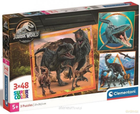 CLEMENTONI 3x48 Super Kolor Jurassic World [PUZZLE]