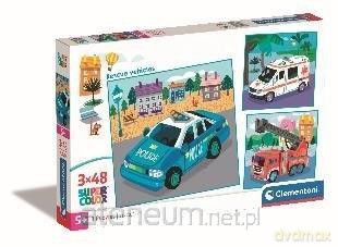 CLEMENTONI 3x48 Super Kolor Rescue vehicles [PUZZLE]