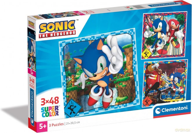 CLEMENTONI 3x48 Super Kolor Sonic [PUZZLE]