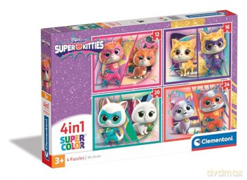 CLEMENTONI 4w1 Super Kolor SuperKitties [PUZZLE]