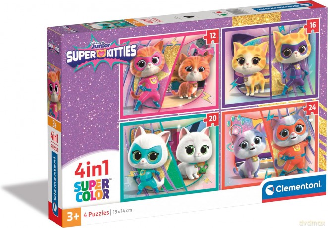 CLEMENTONI 4w1 Super Kolor SuperKitties [PUZZLE]