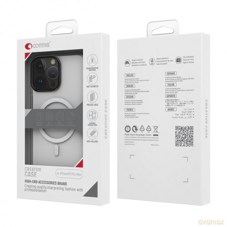Comma nakładka Hard Jacket Mag do iPhone 15 Pro Max przeźroczysta antybakteryjna