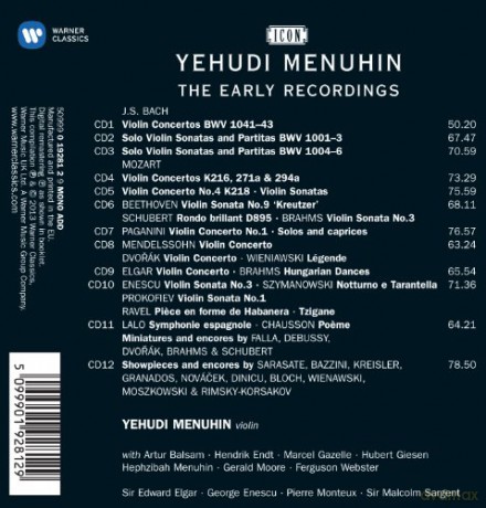 Yehudi Sir Menuhin: Icon - Sir Yehudi Menuhin - The Early Years (Limited) [12CD]