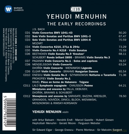 Yehudi Sir Menuhin: Icon - Sir Yehudi Menuhin - The Early Years (Limited) [12CD]