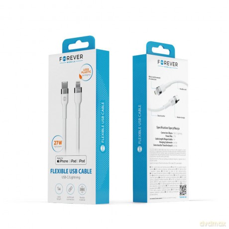 Forever kabel MFi Flexible USB-C - Lightning 1,0 m 27W biały
