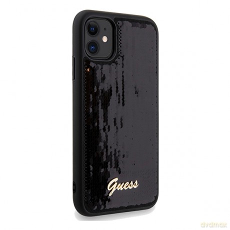Guess nakładka do iPhone 11 GUHCN61PSFDGSK HC SEQUIN SCRIPT METAL czarna