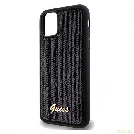 Guess nakładka do iPhone 11 GUHCN61PSFDGSK HC SEQUIN SCRIPT METAL czarna