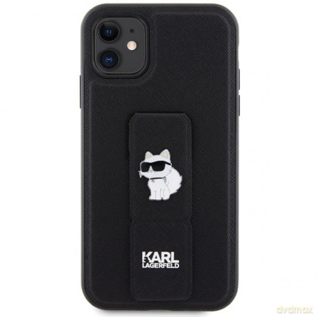 Karl Lagerfeld nakładka do iPhone 11 KLHCN61GSACHPK HC GRIPSTAND SAFFIANO CHOUPETTE PINS czarna