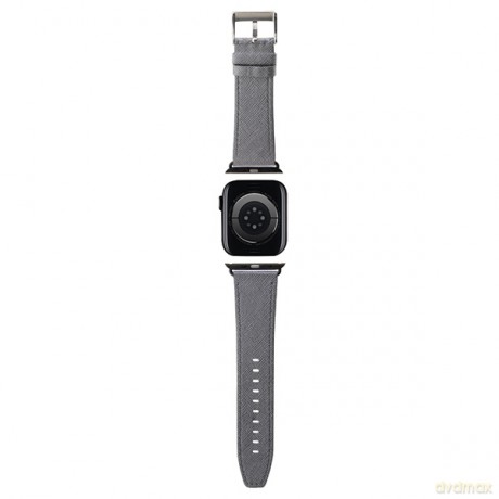 Karl Lagerfeld pasek do Apple Watch 42/44/45/49 mm KLAWLSAKLHPG STRAP SAFFIANO MONO srebrny