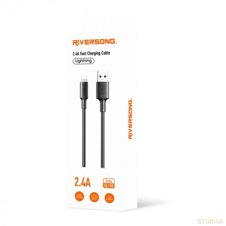 Riversong kabel Zeta USB - Lightning 1,0m 2,4A czarny CL118