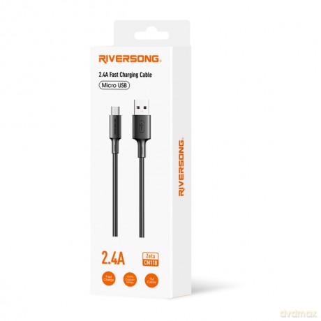 Riversong kabel Zeta USB - microUSB 1,0m 2,4A czarny CM118