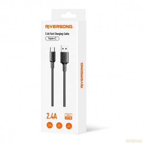 Riversong kabel Zeta USB - USB-C 1,0m 2,4A czarny CT118