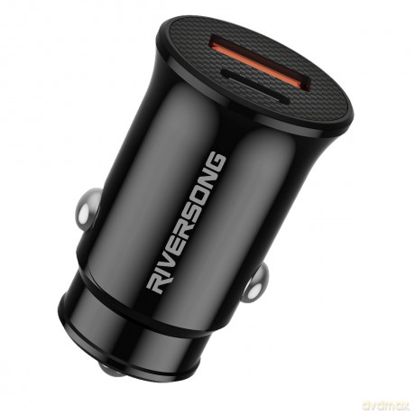 Riversong ładowarka samochodowa Safari S9 1x USB 1x USB-C 20W czarna CC22