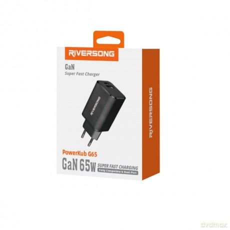 Riversong ładowarka sieciowa PowerKub G65 65W 1x USB 1x USB-C czarna AD96-EU