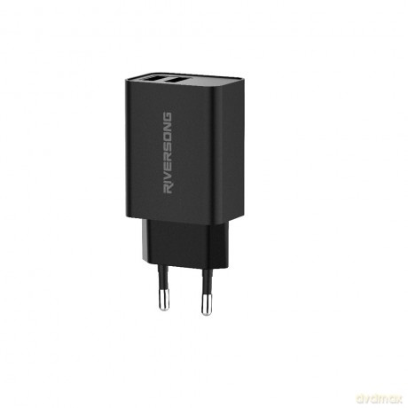 Riversong ładowarka sieciowa SafeKub D2 2x USB 12W czarna AD29