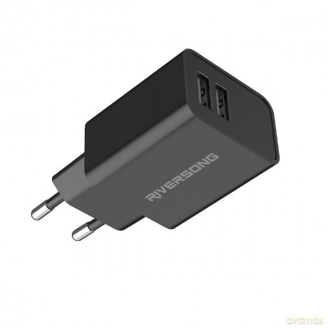 Riversong ładowarka sieciowa SafeKub D2 2x USB 12W czarna AD29