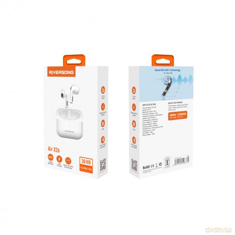 Riversong słuchawki Bluetooth Air X26 TWS białe EA173