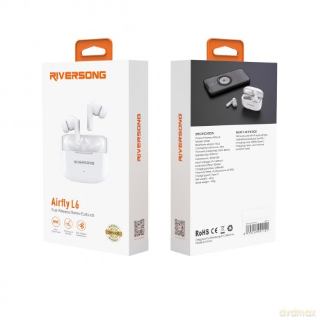 Riversong słuchawki Bluetooth AirFly L6 TWS białe EA221