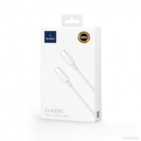 WIWU kabel C008 USB-C - USB-C 1,2 m 100W biały