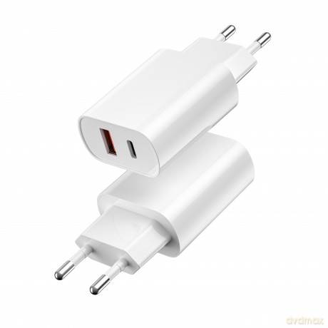 WIWU ładowarka sieciowa Wi-U002 PD + QC 20W 1x USB 1x USB-C biała