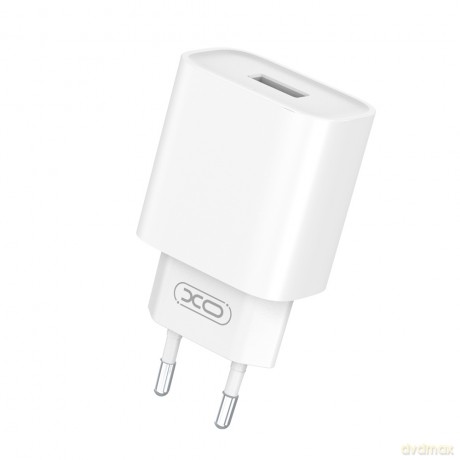XO ładowarka sieciowa CE02D QC 3.0 18W 1x USB biała + kabel Lightning