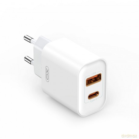 XO ładowarka sieciowa CE12 PD QC 3.0 20W 1x USB 1x USB-C biała