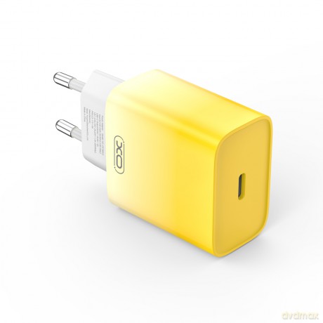 XO ładowarka sieciowa CE18 PD 30W 1x USB-C żółto-biała + kabel USB-C - USB-C