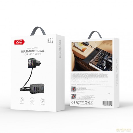 XO transmiter FM BCC13 Bluetooth MP3 ładowarka samochodowa 6,2A czarna