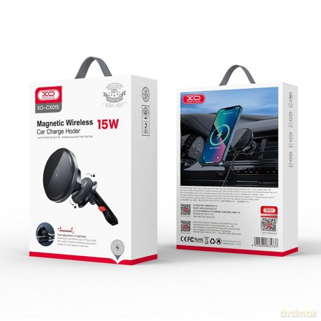 XO uchwyt samochodowy CX015 magnetyczny z ładowaniem indukcyjnym czarny 15W