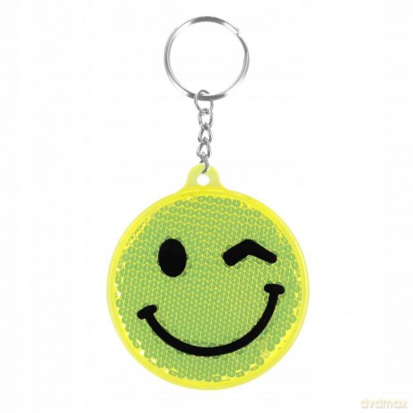 Brelok odblaskowy emotka 7cm mix kolorów 517217 12 sztuk