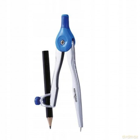 Cyrkiel KEYROAD Vivi, metalowy, z ołówkiem, w etui, mix kolorów KR971484