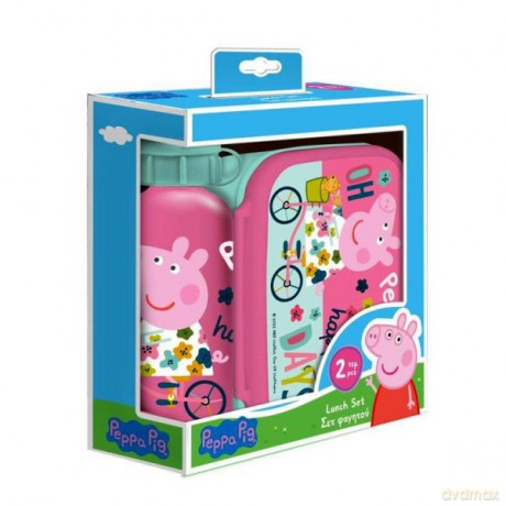 Diakakis Lunch box bidon aluminiowy pudełko Świnka Peppa