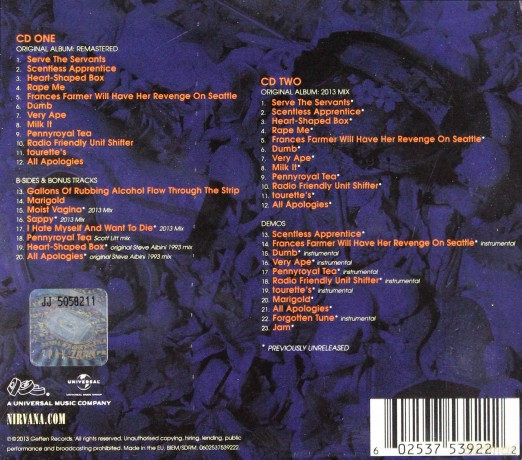 Nirvana: In Utero - 20th Anniversary (Deluxe) (digipack) [2CD]