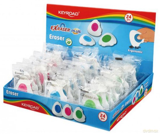 Gumka do ścierania KEYROAD Exraser Plus, displayu, mix kolorów KR971705