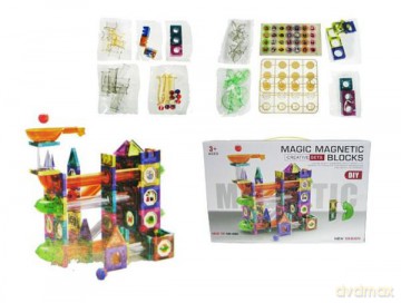 Klocki konstrukcyjne magnetyczne (126 elementów) C0125 [KLOCKI]