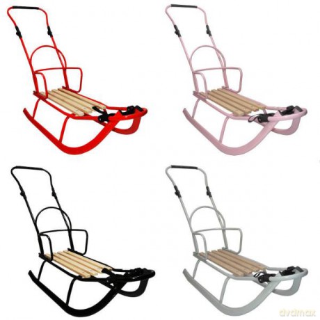 Sanki Kubuś 2 z oparciem i pchaczem MAT049 mix