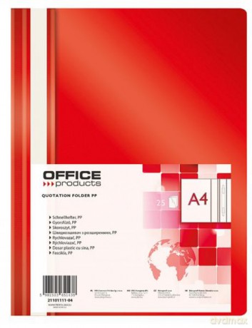 Skoroszyt OFFICE PRODUCTS, PP, A4, miękki, 100/170mikr., czarny