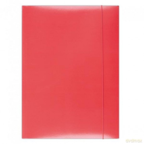 Teczka z gumką OFFICE PRODUCTS, karton/lakier, A4, 350gsm, 3-skrz., czerwona
