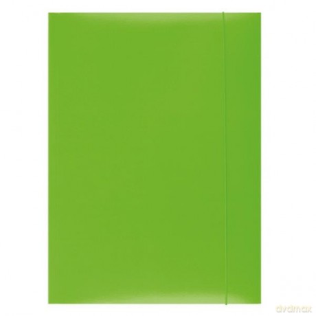 Teczka z gumką OFFICE PRODUCTS, karton/lakier, A4, 350gsm, 3-skrz., zielona