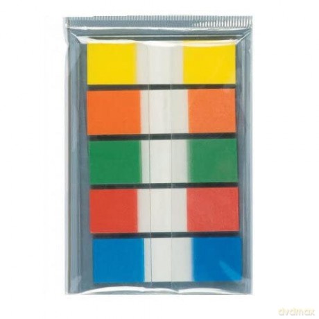 Zakładki indeksujące Q-CONNECT, PP, 12x45mm, 100 kart., zawieszka, mix kolorów KF14966