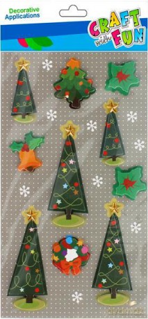 Naklejki Boże Narodzenie 3D Choinka 10szt Craft with Fun 521561