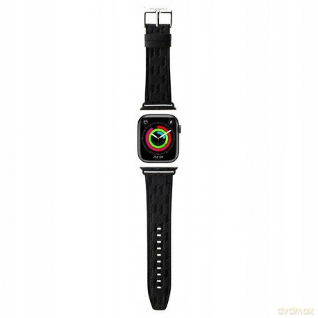 Karl Lagerfeld pasek do Apple Watch 42/44/45/49 mm KLAWLSAKLHPK STRAP SAFFIANO MONO czarny