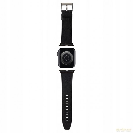 Karl Lagerfeld pasek do Apple Watch 42/44/45/49 mm KLAWLSAKLHPK STRAP SAFFIANO MONO czarny