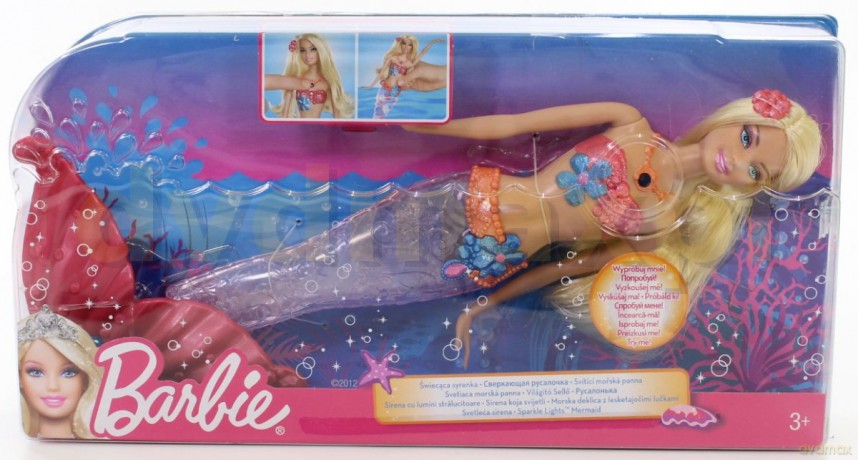 MATTEL Lalka Barbie Świecąca syrenka blondynka (V7046) [ZABAWKA]