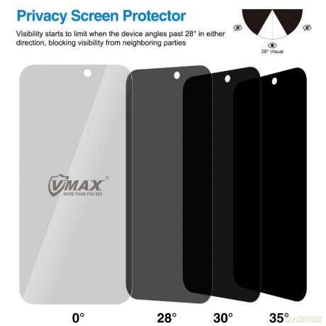 Vmax szkło hartowane 0.33mm 2,5D high clear privacy glass do iPhone 15 6,1