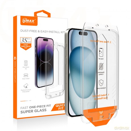 Vmax szkło hartowane easy install 2,5D Normal Glass do iPhone 15 Plus 6,7